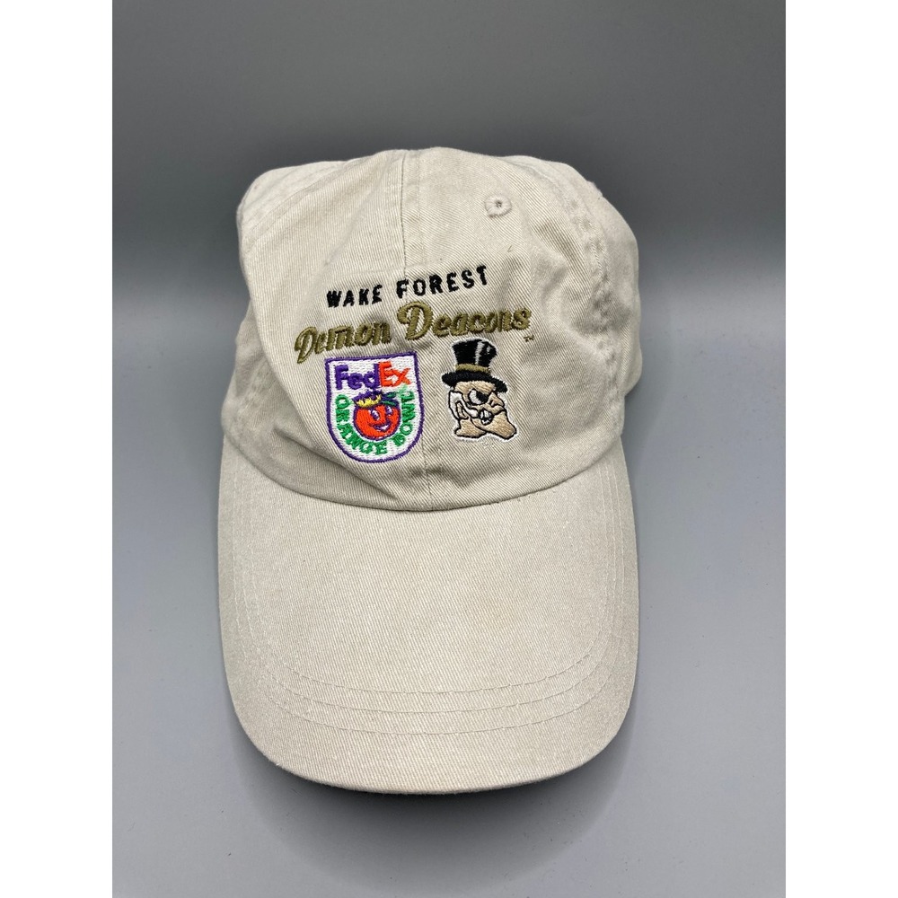 Wake Forest Demon Deacons FedEx Orange Bowl Hat Cap Logo Athletic Tan NCAA